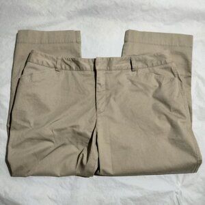 Eddie Bauer Mercer Fit Womens Chino Pants Khaki Mid Rise Size 18 Petite (37x24)